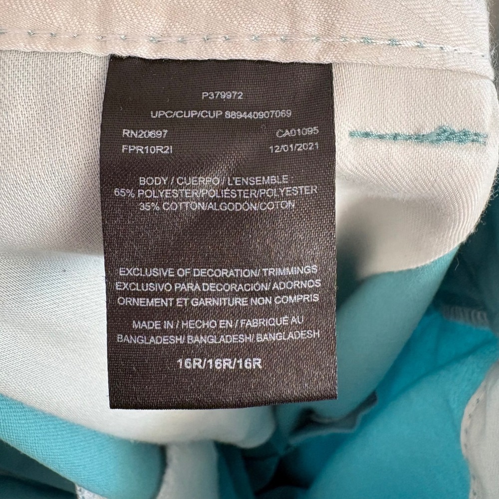 Dickies Women's Twill Cropped Ankle Pants Teal Blue High Rise Wide Leg size 16R - Picture 8 of 8